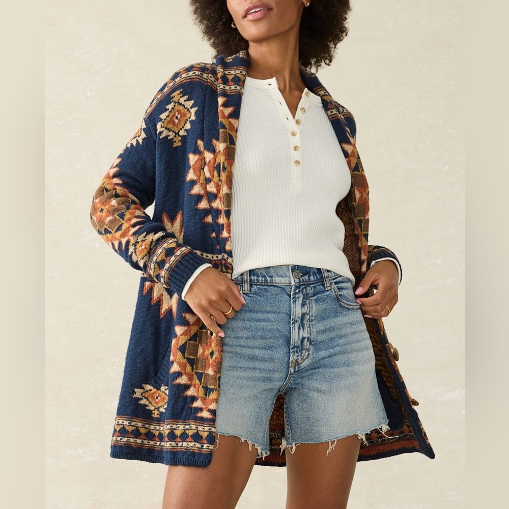 Faherty B.YELLOWTAIL Lodge Cardigan Size M